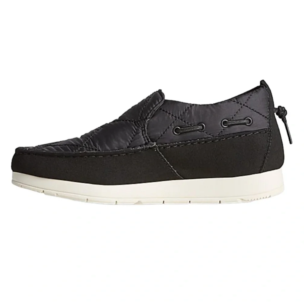 Sperry Moc-Sider Nylon Slipper Sneakers Slip Ons Black NEW Size 9.5 Men